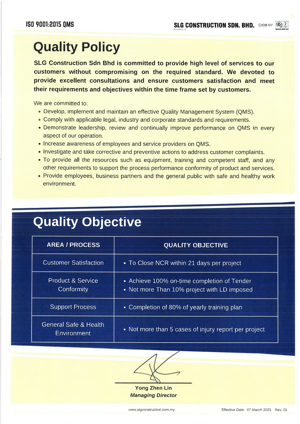Quality Policy